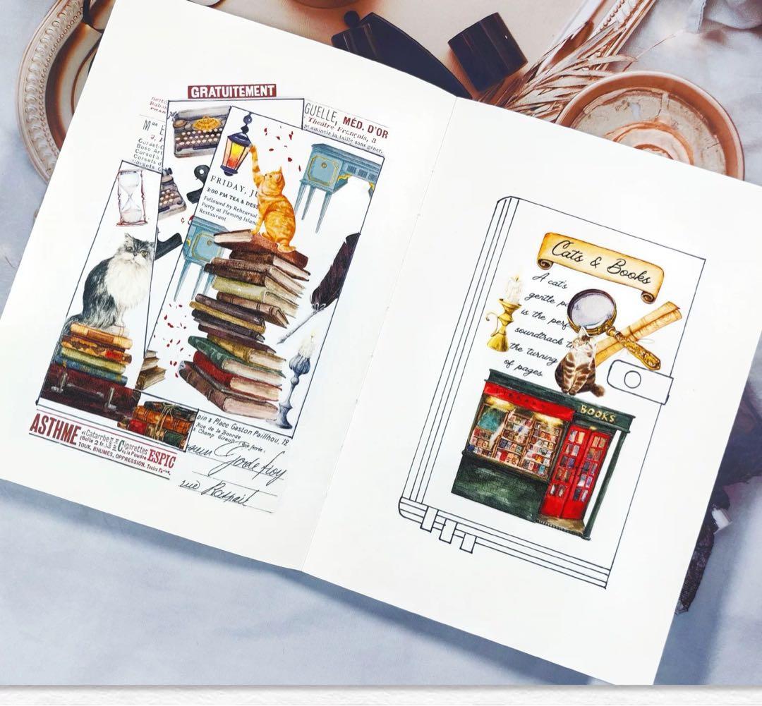 新品　カナダWT　猫書店　PET型抜きタイプマスキングテープ　マステ