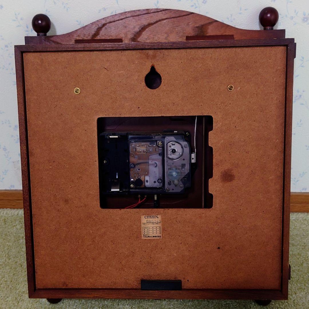 CITIZEN 柱時計 8MS345　1980年頃　レトロ 木製　【訳あり】