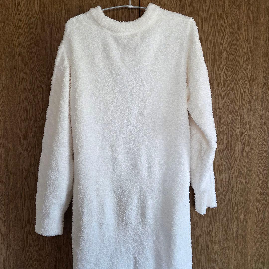 ジェラートピケ シュタイフ パウダージャガードワンピース ルームウェア ホワイト