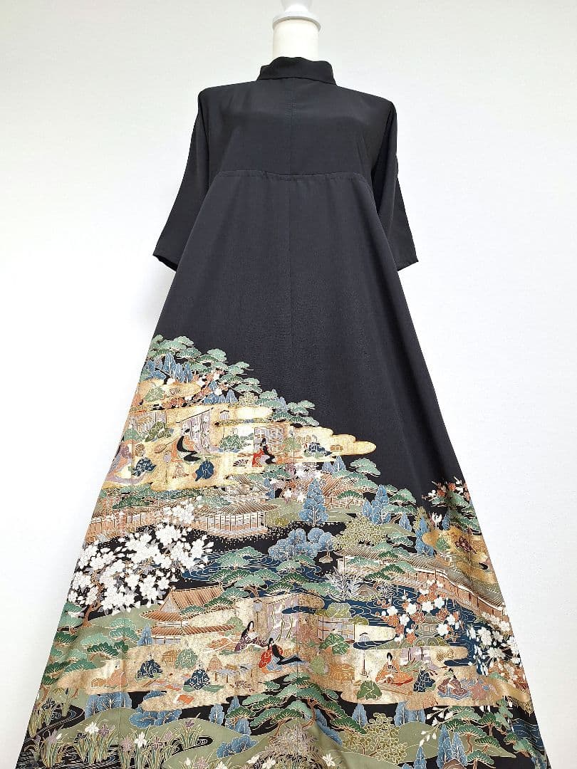 着物リメイクワンピース3679