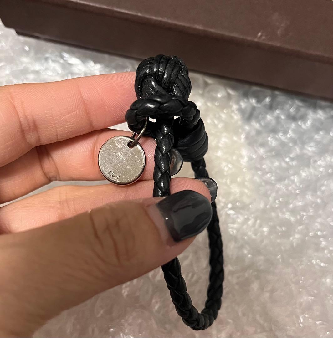 Bottega Veneta ブラックレザー ブレスレット