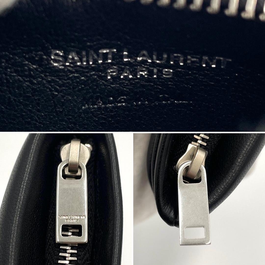 サンローラン ケース カードケース ラムスキン 黒 ブラック1495