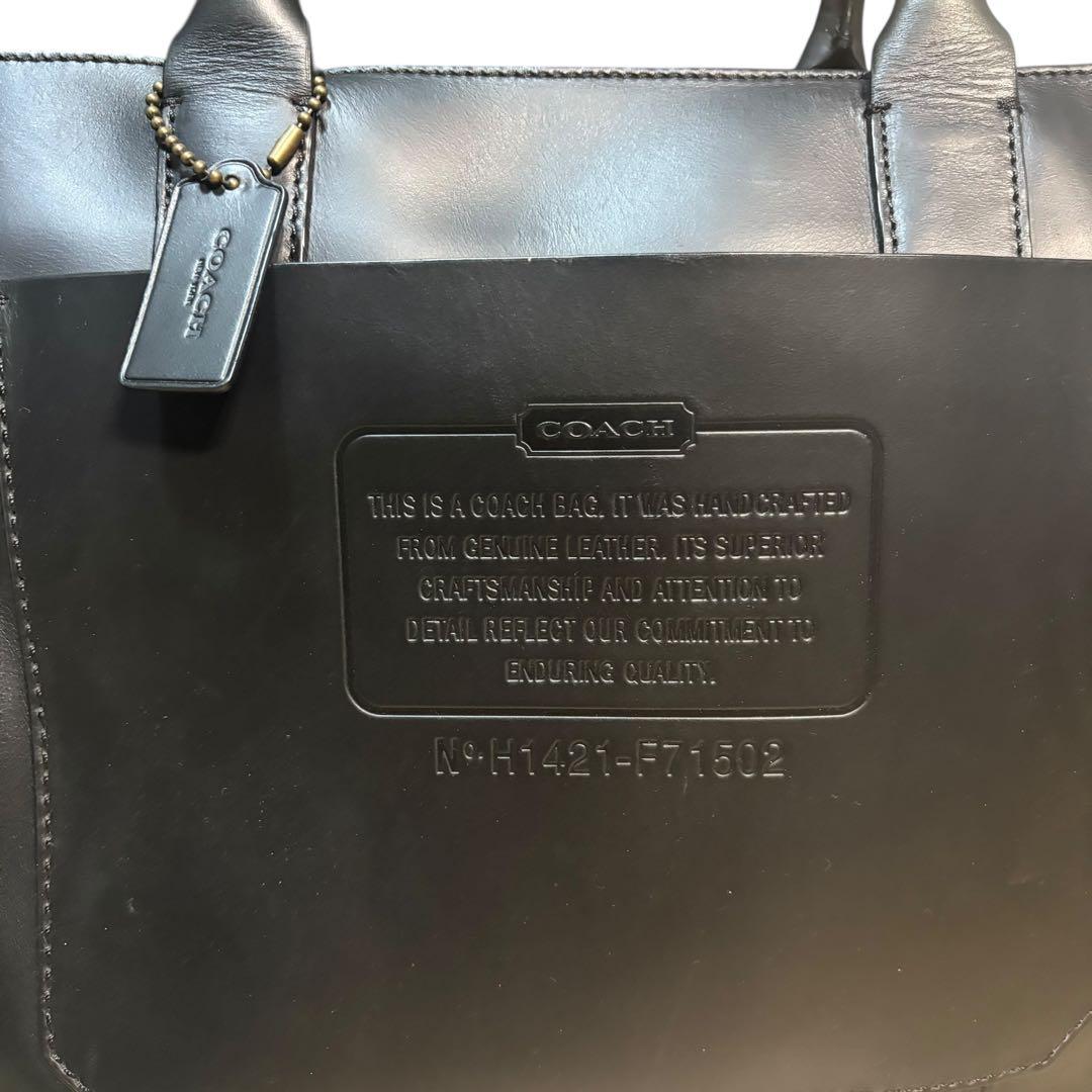 コーチ トートバッグ 大容量 オールレザー ブラック 本革 F71502