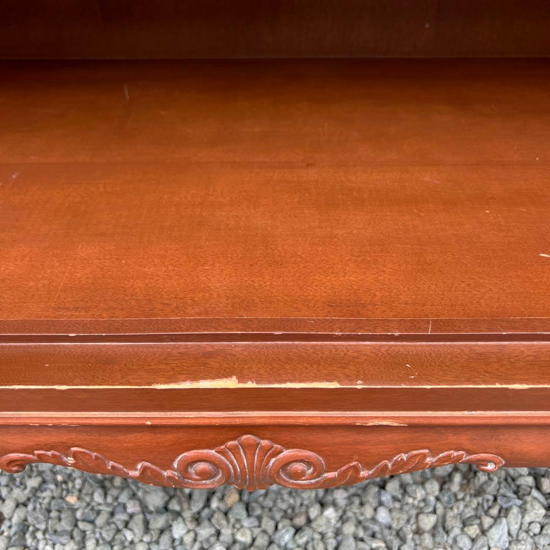 アンティーク 木製 キャビネット 飾り棚 ディスプレイ ガラス扉 猫脚