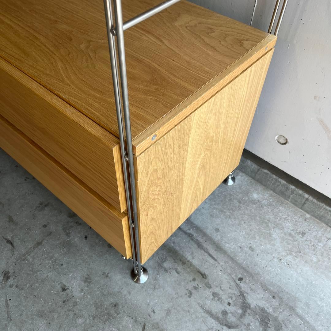 美品★無印 ステンレスユニットシェルフ・オーク材・ワードローブセット