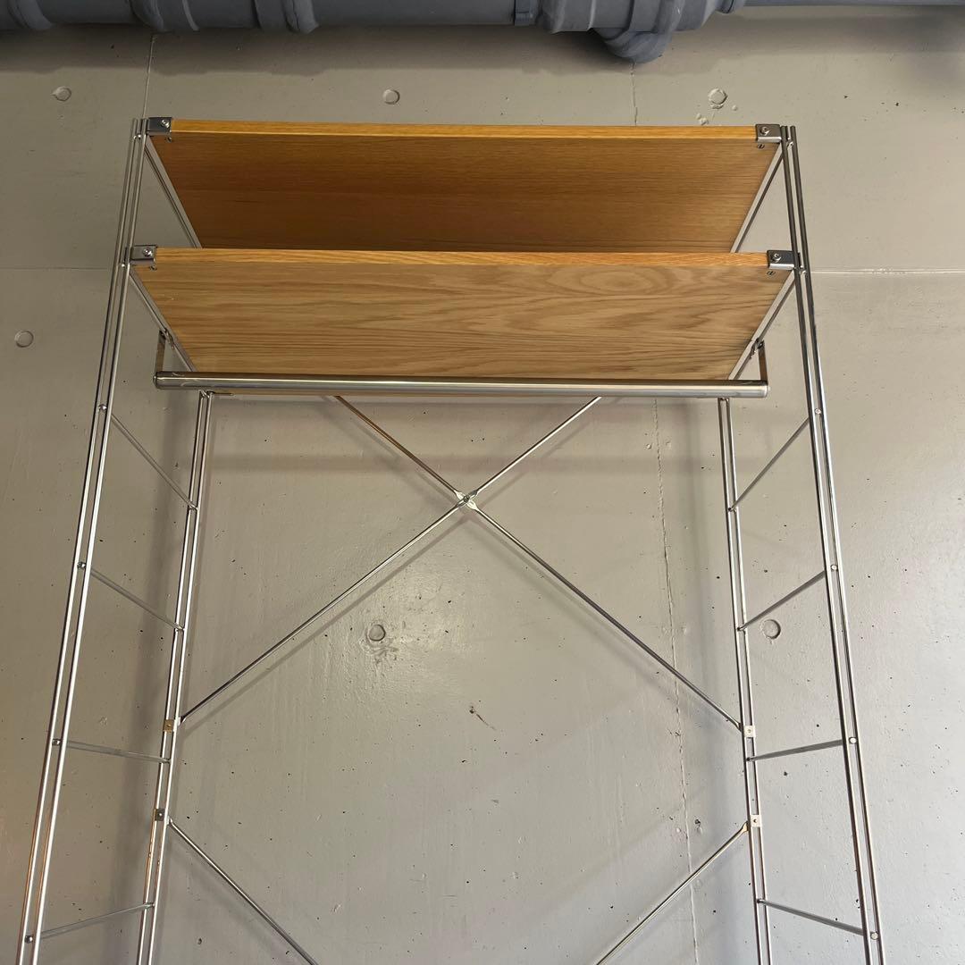 美品★無印 ステンレスユニットシェルフ・オーク材・ワードローブセット