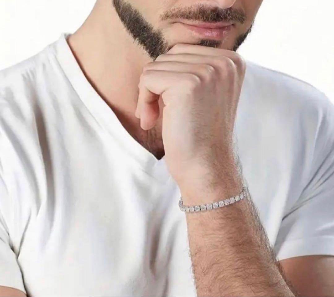 「奇跡の輝き」3mmモアサナイト×S925テニスチェーンブレスレット