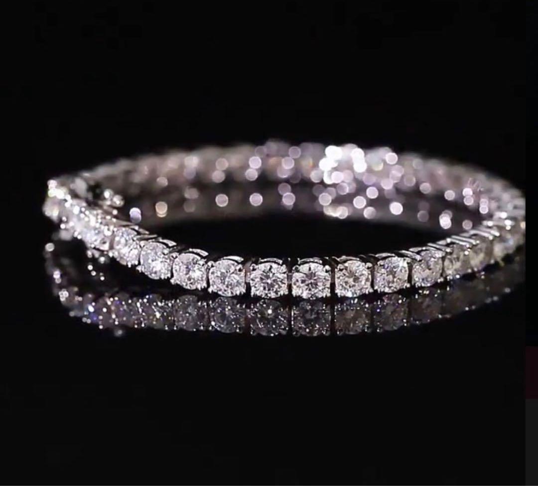 「奇跡の輝き」3mmモアサナイト×S925テニスチェーンブレスレット