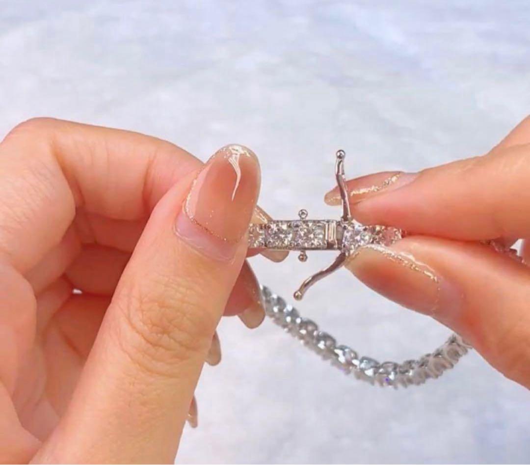 「奇跡の輝き」3mmモアサナイト×S925テニスチェーンブレスレット