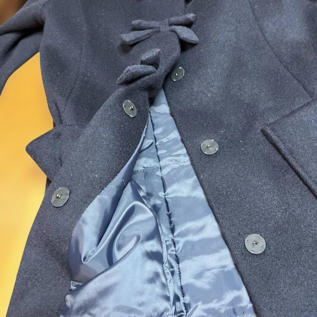 ど*ん様 familiar ネイビー ウールコート 150