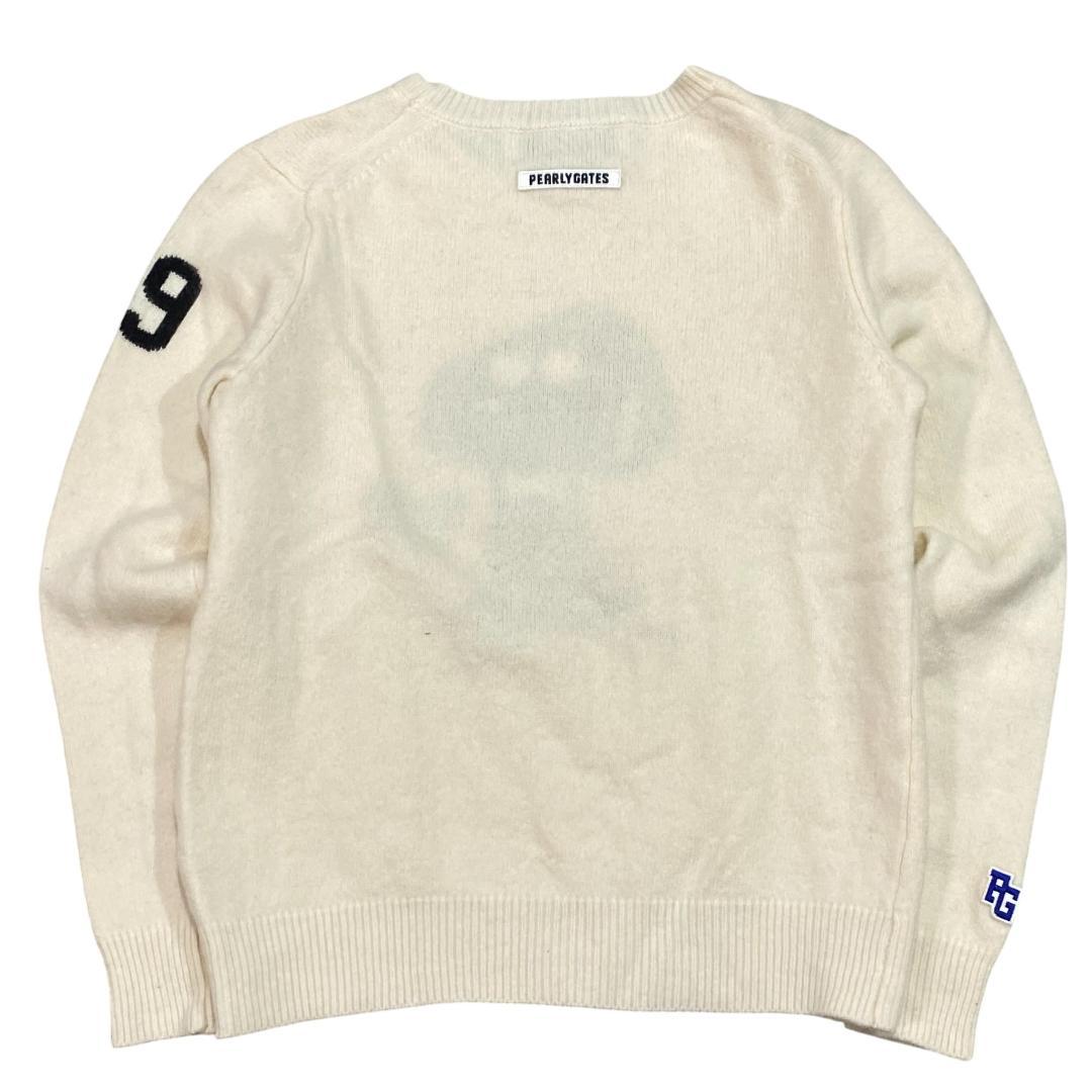パーリーゲイツ×ピーナッツ クルーネック ニット セーター 0 ベージュ ゴルフ
