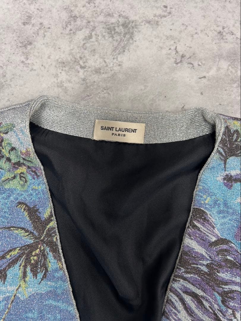 Saint Laurent Paris SS16 ウェーブ　ラメ　カーディガン