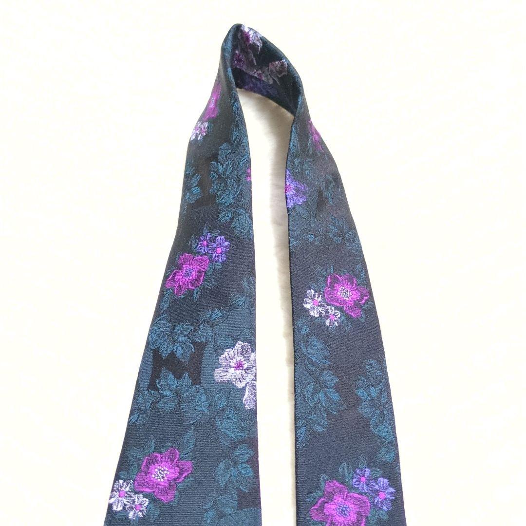 未使用級　KENZO　ネクタイ　花柄　植物柄　ボタニカル　刺繍　卒入学式