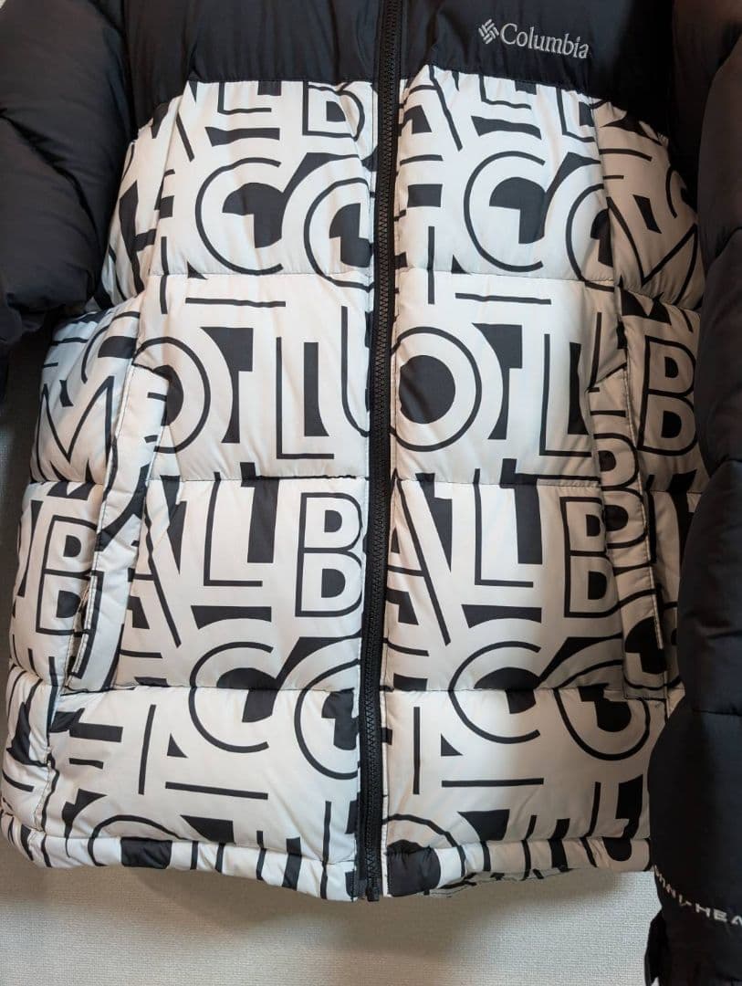 Columbia ジャケット コート ロゴプリント 白黒 コロンビア