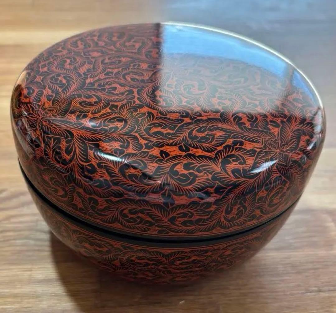 【未使用】高松 蒟醤塗 (きんまぬり) 漆芸 小箱/菓子器 共箱付き