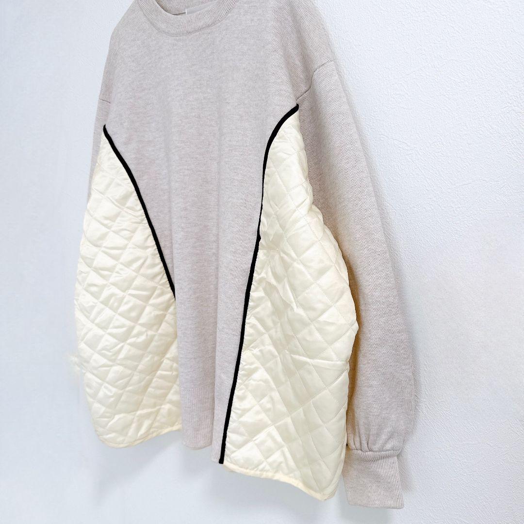 MACHATT♡マチャット キルティングドッキングニット セーター 異素材 長袖