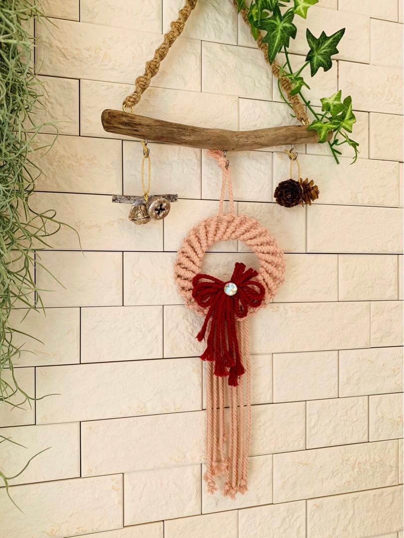 NO．433『マクラメ・クリスマスリース・ピンク』