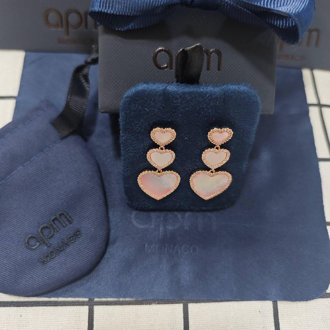apm MONACO ハート型ピアス ギフトボックス付き
