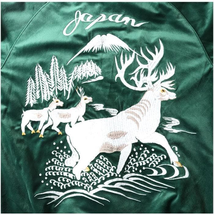 新品＊HOUSTON ヒューストン 別珍 スカジャン トナカイ ブラック L