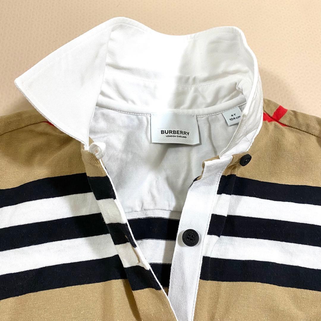 BURBERRY バーバリー　アイコンストライプ　ポロワンピース4Y 104