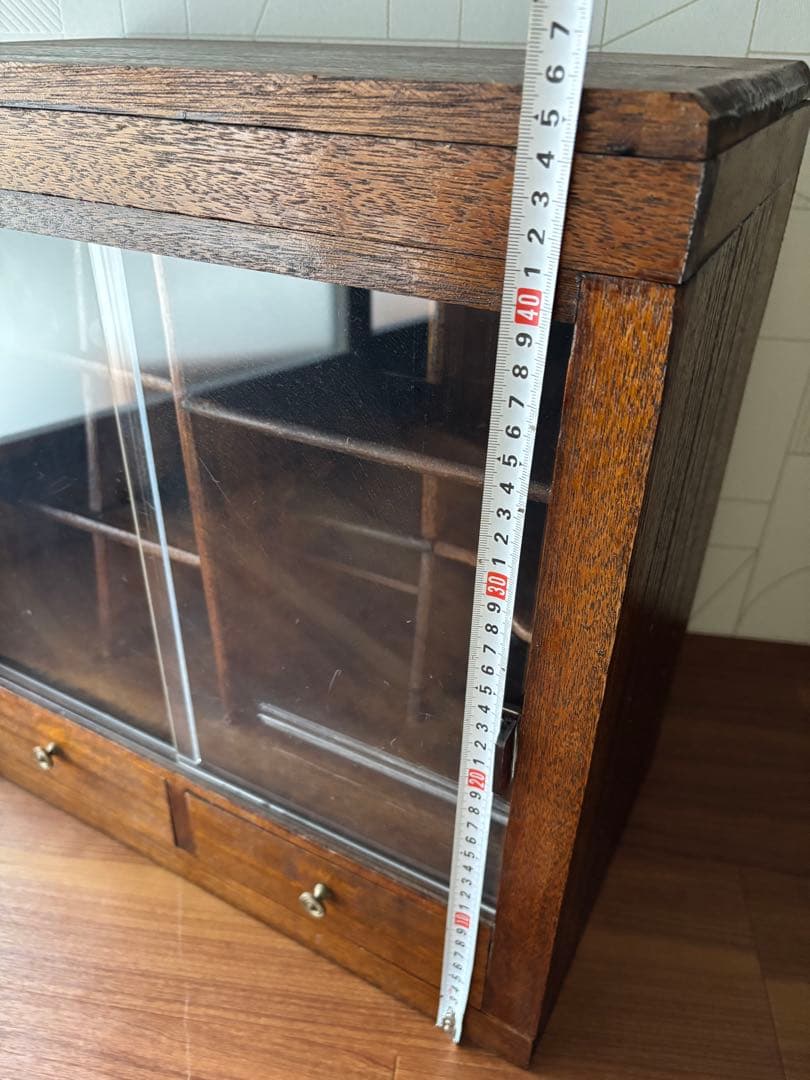 ロ*コ様 古道具　飾り棚　卓上引き戸付きキャビネット