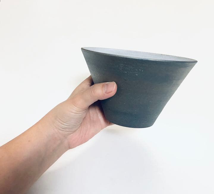 ラーメン鉢　どんぶり　濃いグレー×グレー