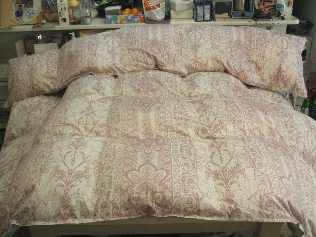 （ダブル）新品＊四つ星＊暖かアルミ加工超長綿生地＊フランス産ダウン増量＊羽毛布団