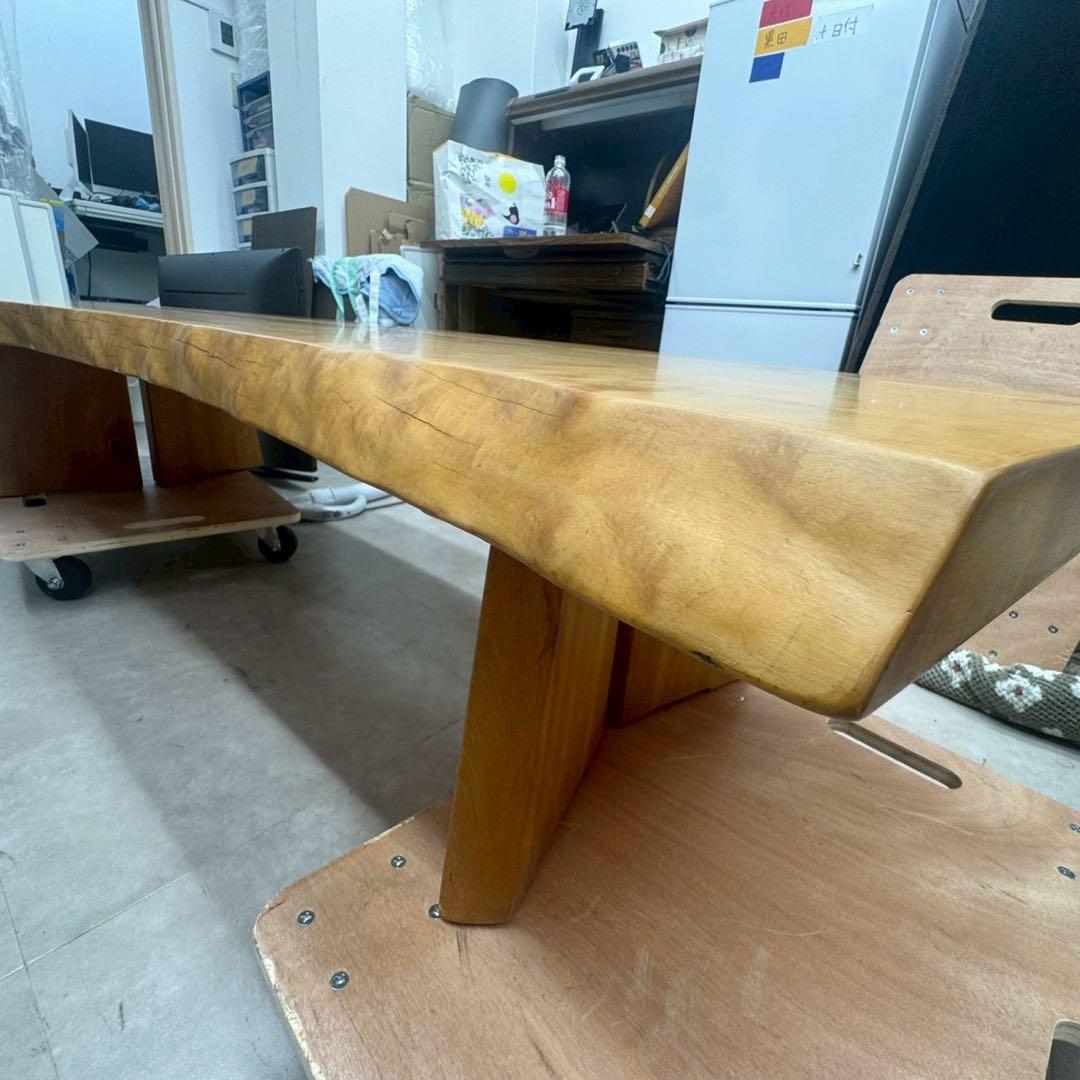 無垢材 曲線デザイン 一枚板テーブル　直接引き取り歓迎　千葉県　座卓