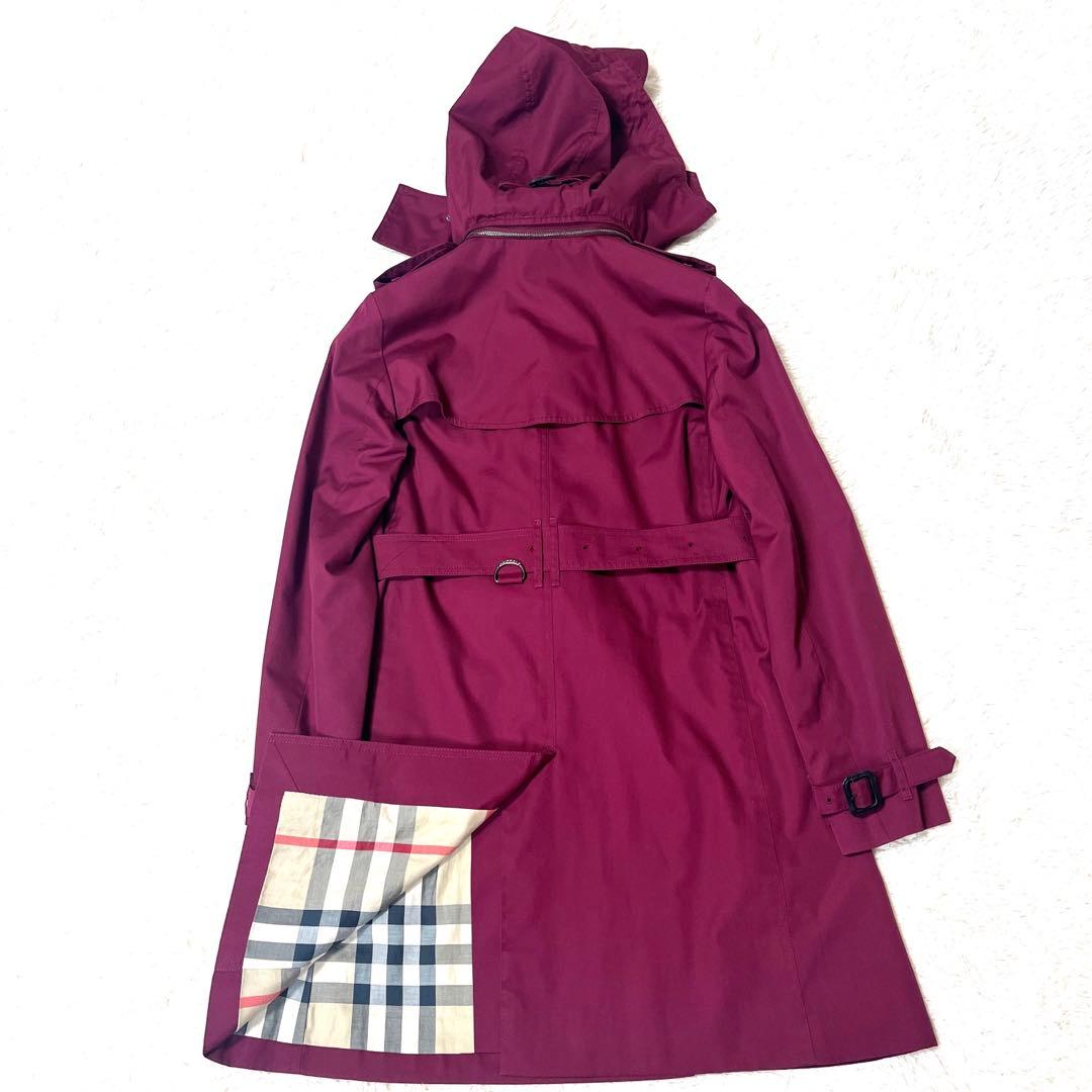 極美品☆バーバリーロンドントレンチコートメガチェックボルドー