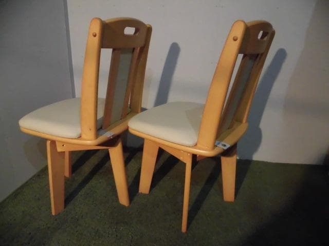 全国一律送料無料【限定品/新品】★高級回転ダイニングチェア2脚セットナチュラル