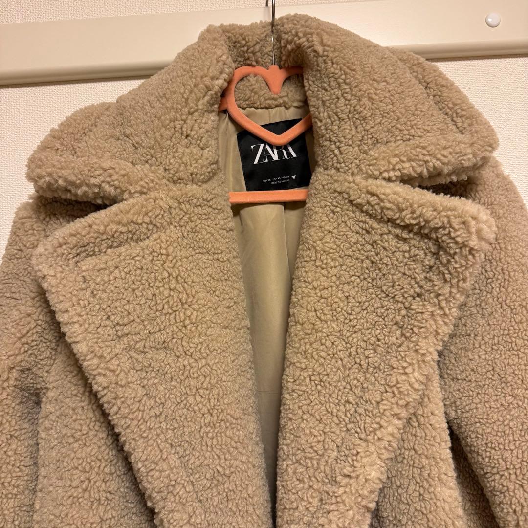 ZARA エクストラロングフェイクボアコート
