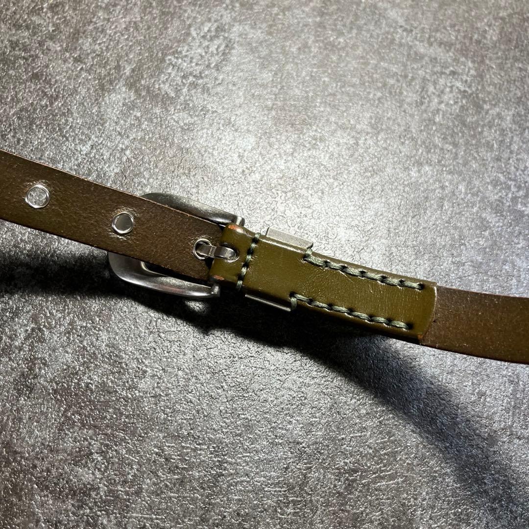 小物 OUR LEGACY 2CM FLOWERS ON green LEATHER