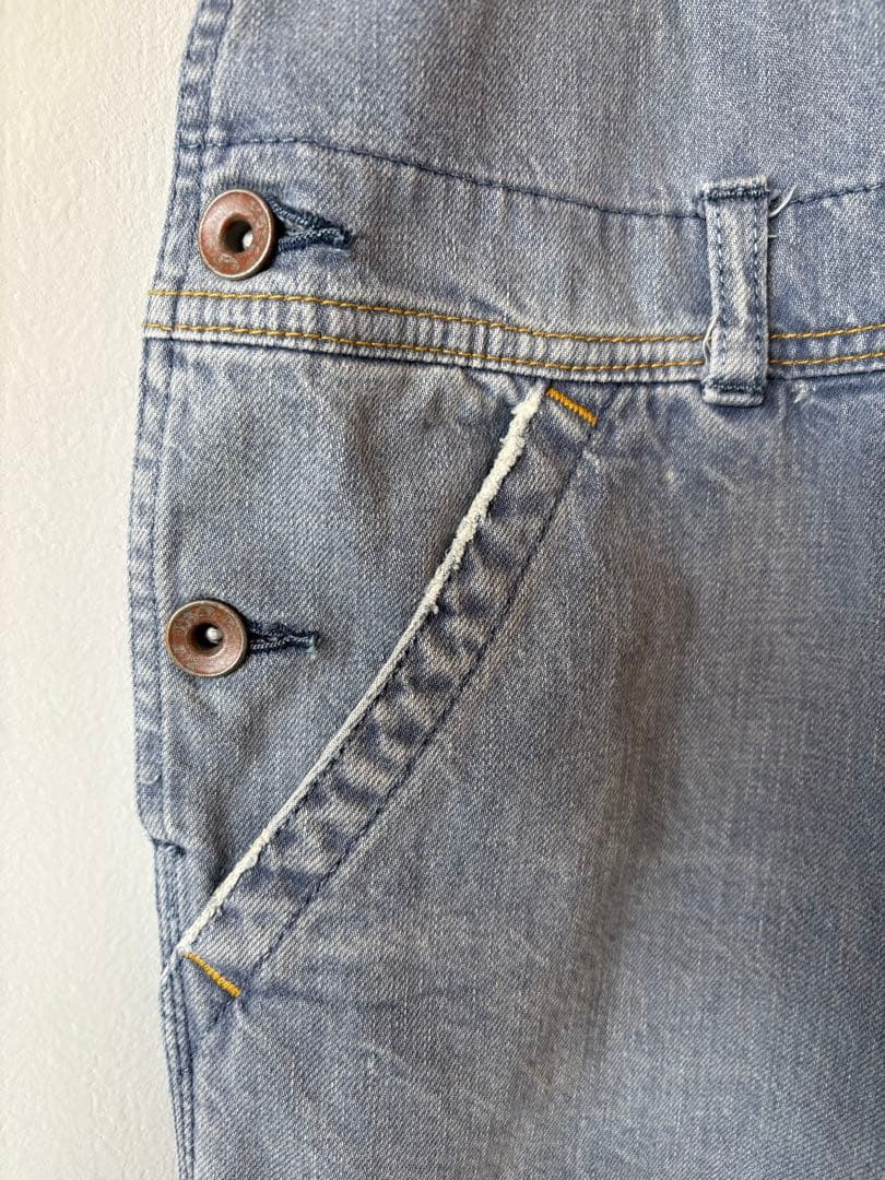 chimala デニムオーバーオール　ダメージ加工