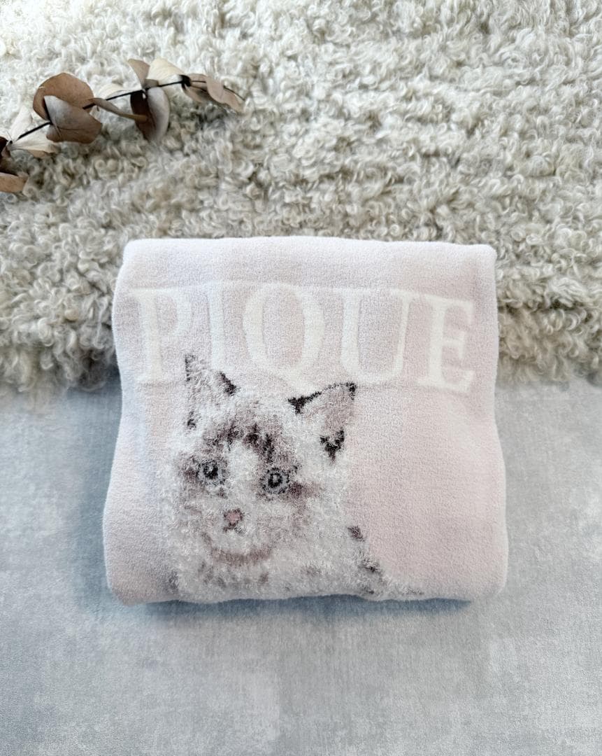 ジェラートピケ gelato pique ネコ柄 　ピンク　ギフトBOX付き