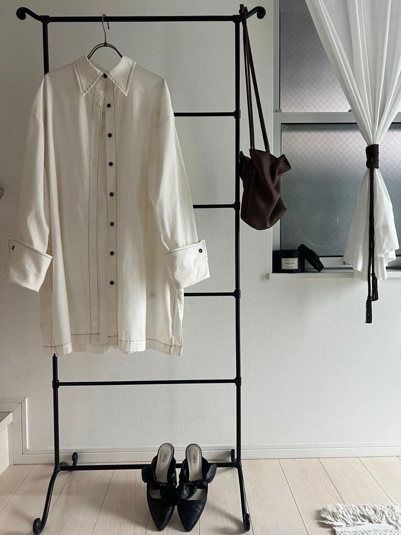 アイアン製 アンティーク調 タオルハンガー 6段 ブラック スリム