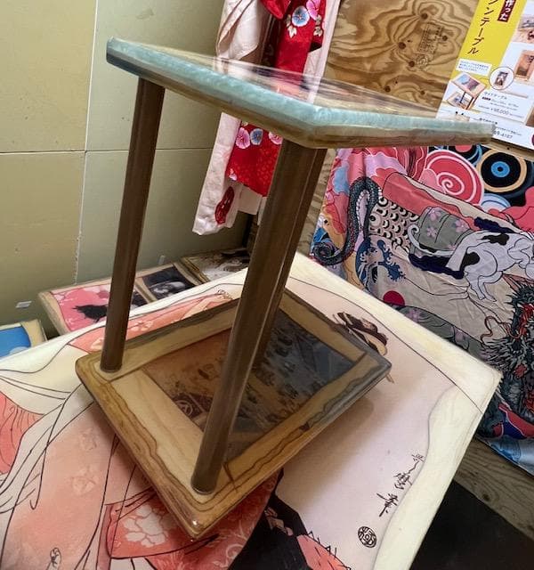 和風　レジン　日本画　アート　サイドテーブル　土屋光逸（四ツ谷荒木横丁）歌川広重
