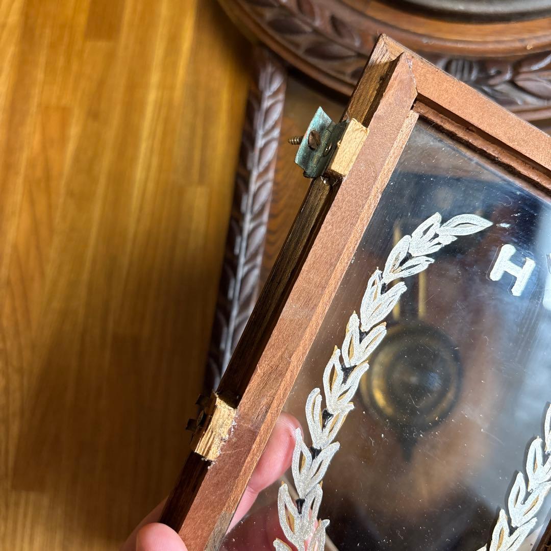 ハートエッチ精工所 柱時計 掛時計 ゼンマイ 昭和レトロ アンティーク