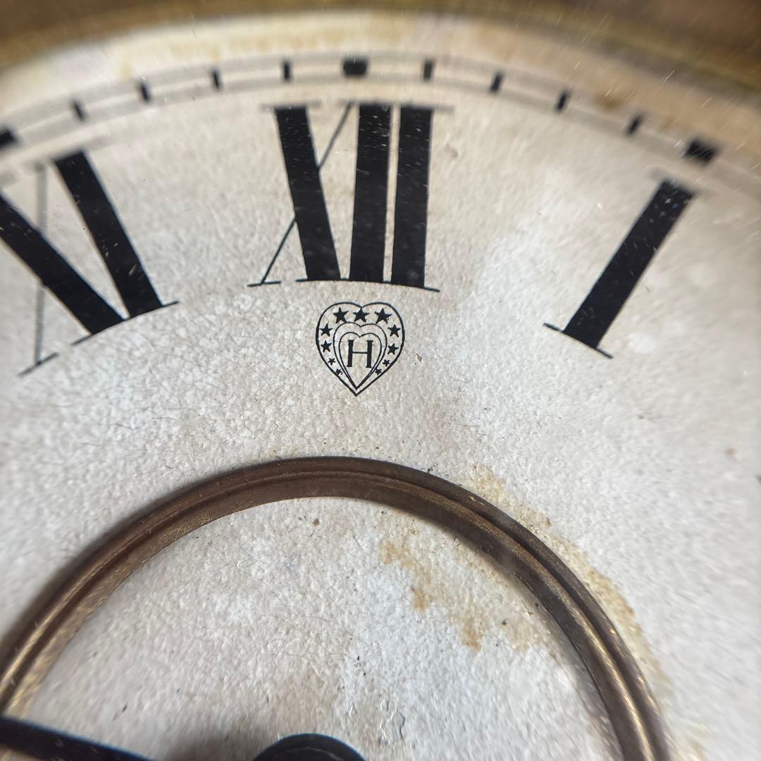 ハートエッチ精工所 柱時計 掛時計 ゼンマイ 昭和レトロ アンティーク