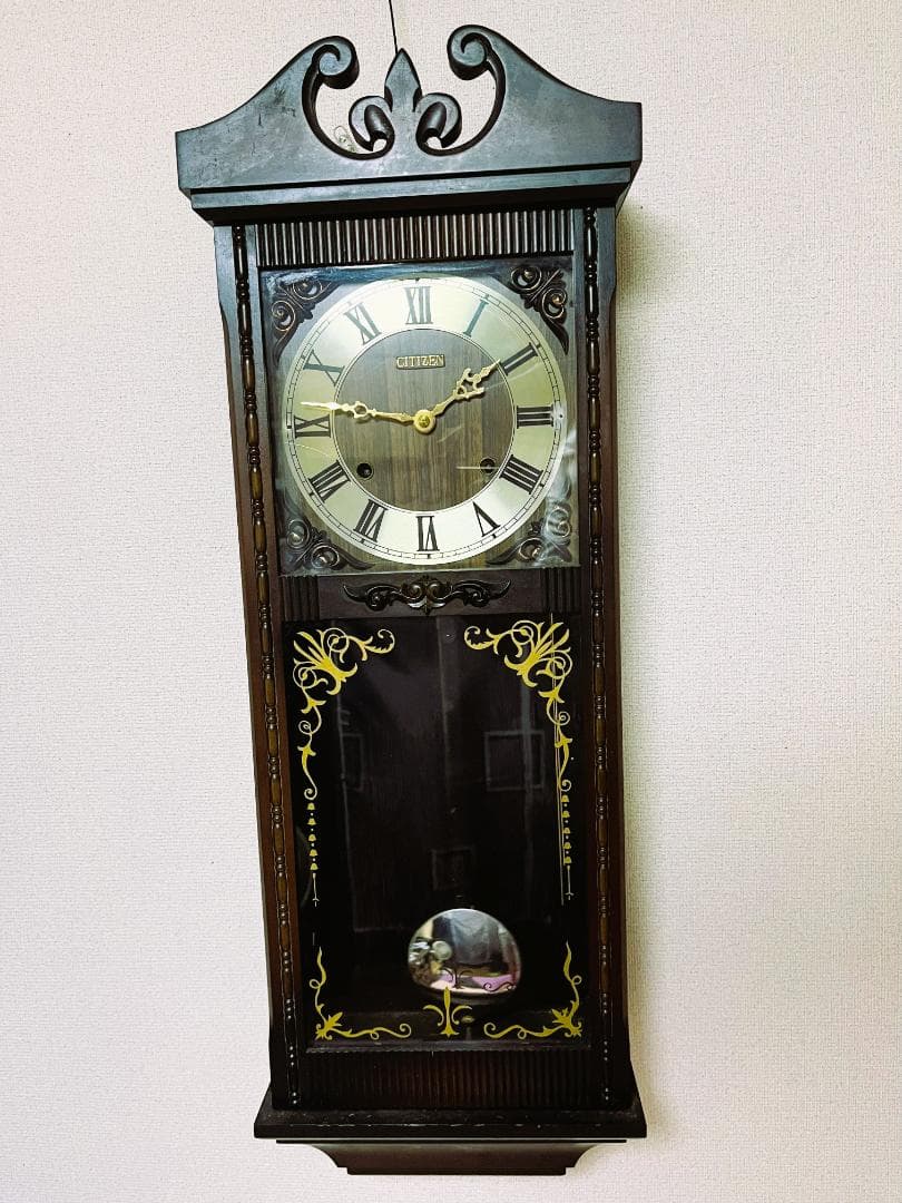 シチズン 掛け時計 振り子付き・ヴィンテージ 78x27cm