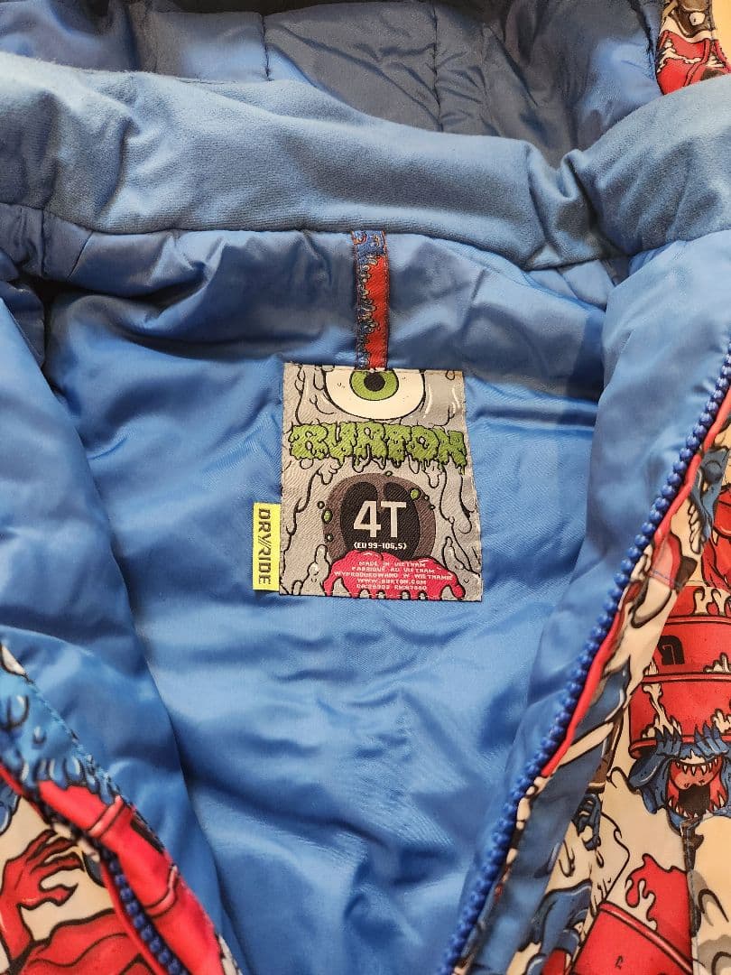 BURTON キッズ モンスター柄スキーウェア つなぎ 4Tサイズ
