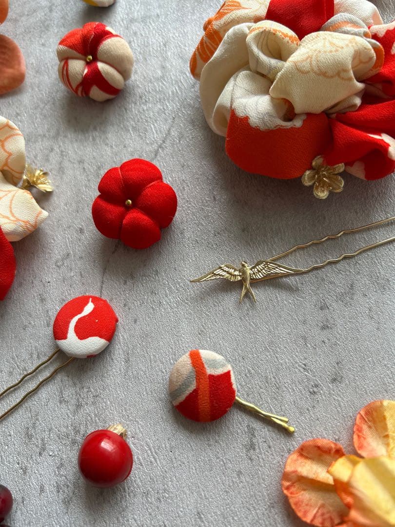 m*@様 七五三　七五三髪飾り　ヘッドドレス　着物髪飾り　リメイク髪飾り　025