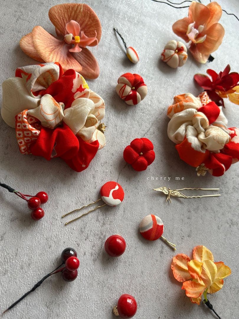 m*@様 七五三　七五三髪飾り　ヘッドドレス　着物髪飾り　リメイク髪飾り　025