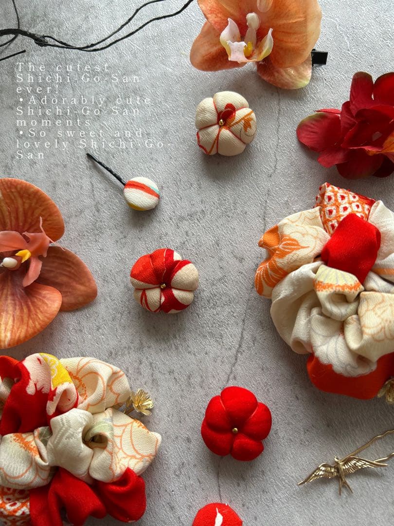 m*@様 七五三　七五三髪飾り　ヘッドドレス　着物髪飾り　リメイク髪飾り　025