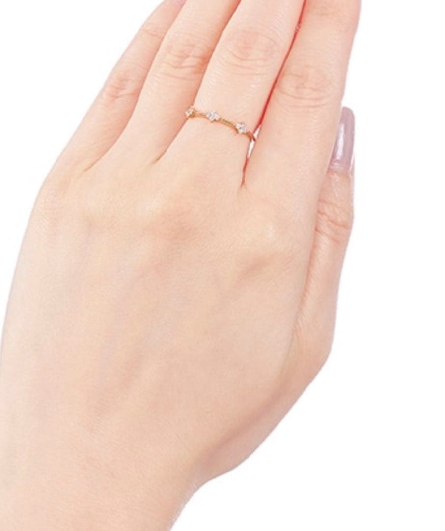 【大人気】ジュエリーツツミ　k18 フラワー ダイヤモンド リング　サイズ9号