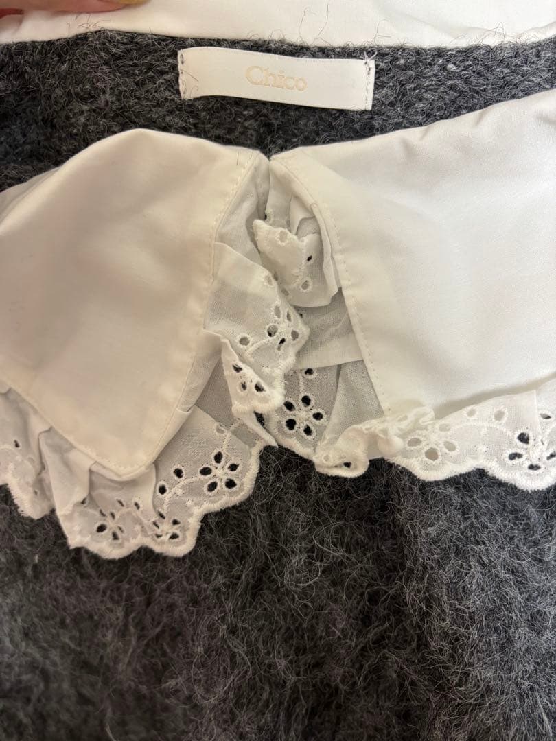 Chico セーラー襟付きシャギールーズニット namiコラボ