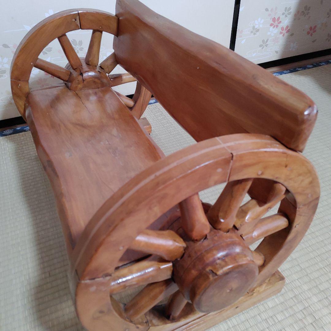 木彫り車輪デザイン ラック 観葉植物用 インテリア用品等多種多様装飾台座