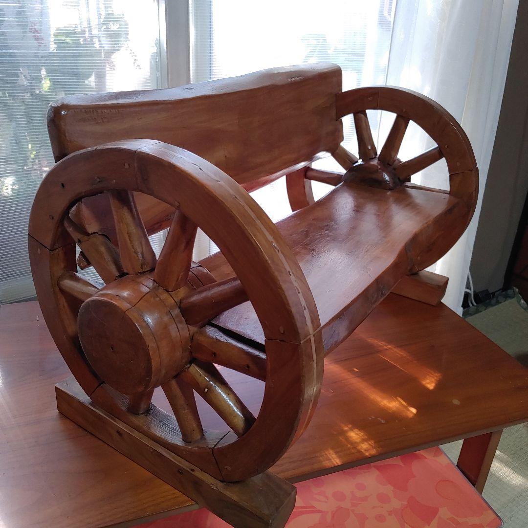 木彫り車輪デザイン ラック 観葉植物用 インテリア用品等多種多様装飾台座