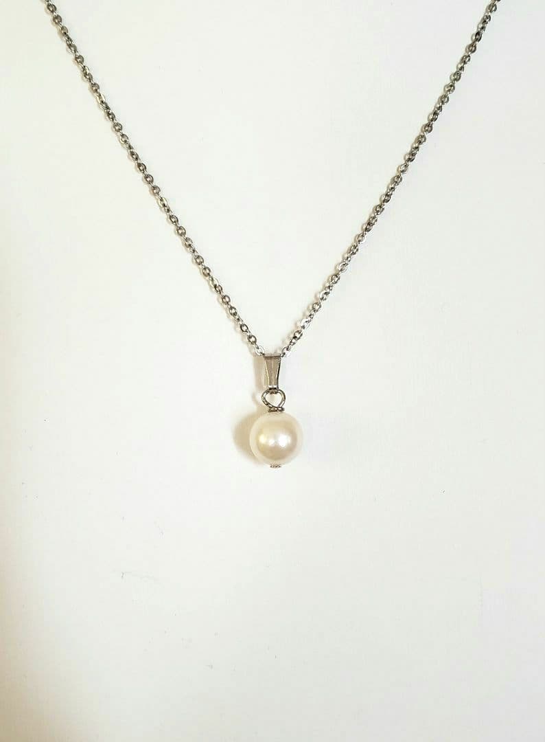 売却済み　511　あこや真珠　8mm　訳あり　ネックレス　サージカルステンレス