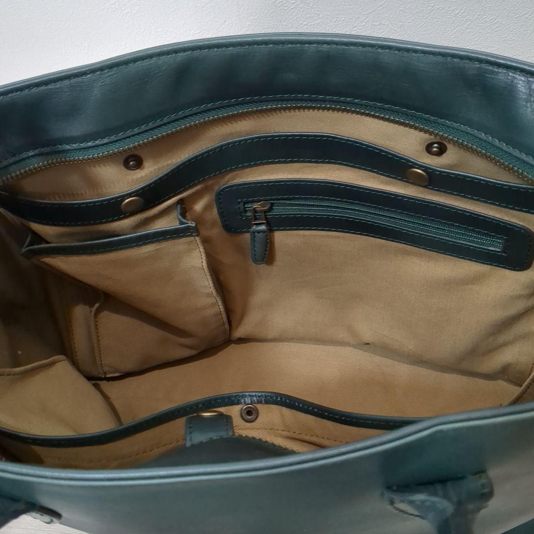 MOTHER HOUSE レザー　トートバッグ　アンティーク　グリーン