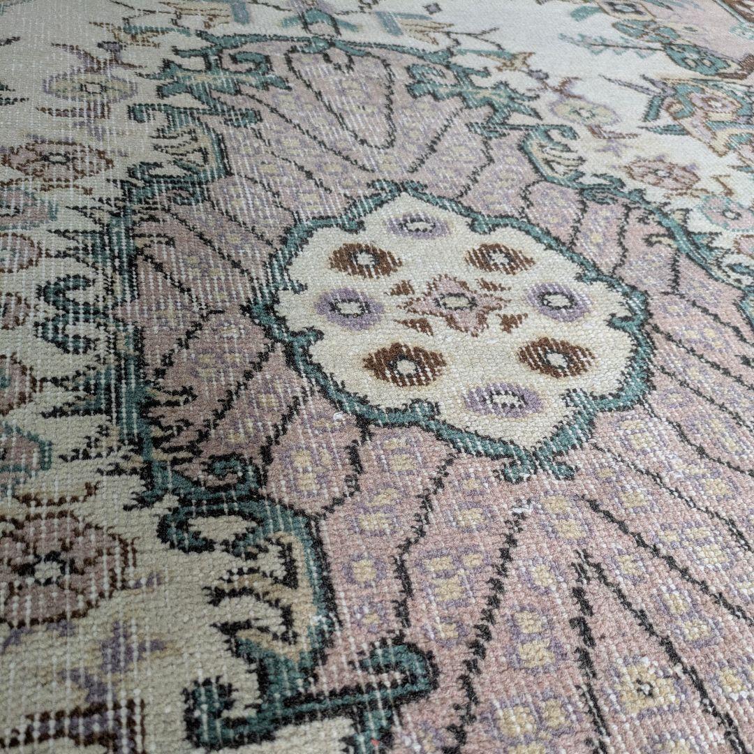 117×201 メダリオンコスモスピンク　トルコヴィンテージラグ